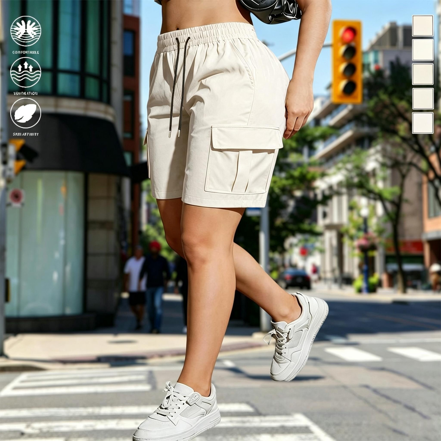 【LAST DAY SALE】Women’s outdoor cargo shorts—multi-pocket design.
