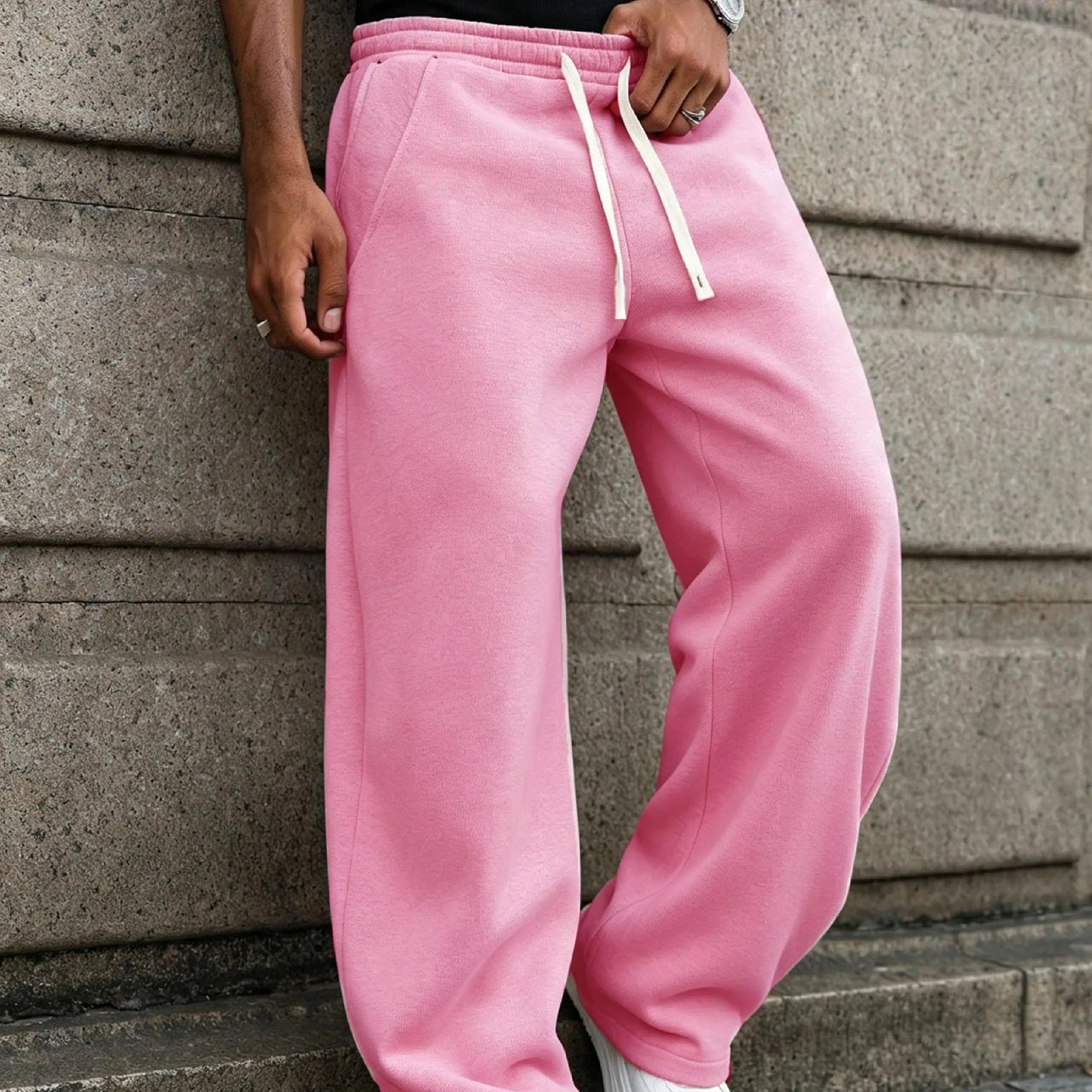 Men's Baggy Fleece Sweatpants - Loose Fit Casual Streetwear Jogger Pants