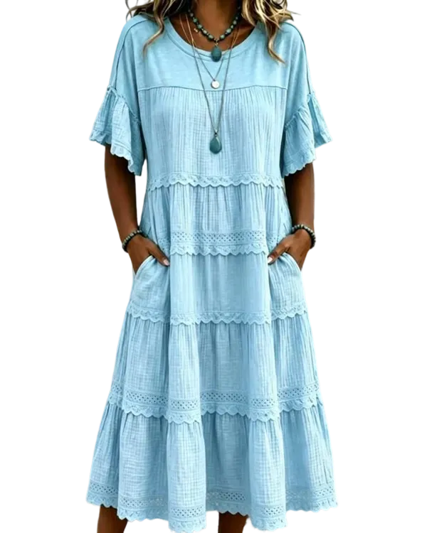 🔥Cool & breathable fabric🍃Women's Vintage Patchwork Lace Dress