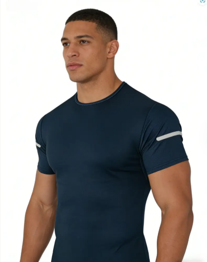 7-pack men's printed reflective striped sports T-shirts, quick-drying and breathable