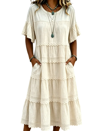 🔥Cool & breathable fabric🍃Women's Vintage Patchwork Lace Dress