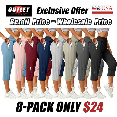 Women's Capris Pants - Loose Fit, Summer Drawstring Waist, Zippered Pockets, Breathable High-Stretch Fabric, Suitable for Everyday Wear