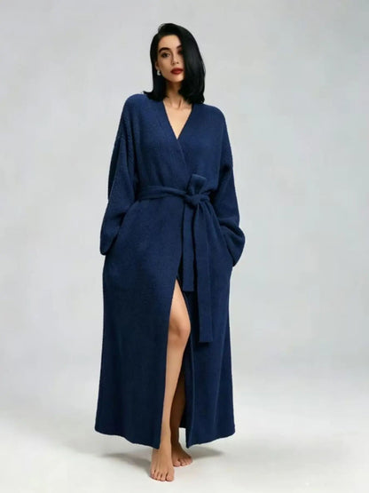 [COZY Soft Plush Feel]Women's Double-Sided Fleece Robe|Thickened Long Plush Casual Loungewear