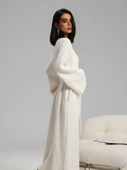 [COZY Soft Plush Feel]Women's Double-Sided Fleece Robe|Thickened Long Plush Casual Loungewear