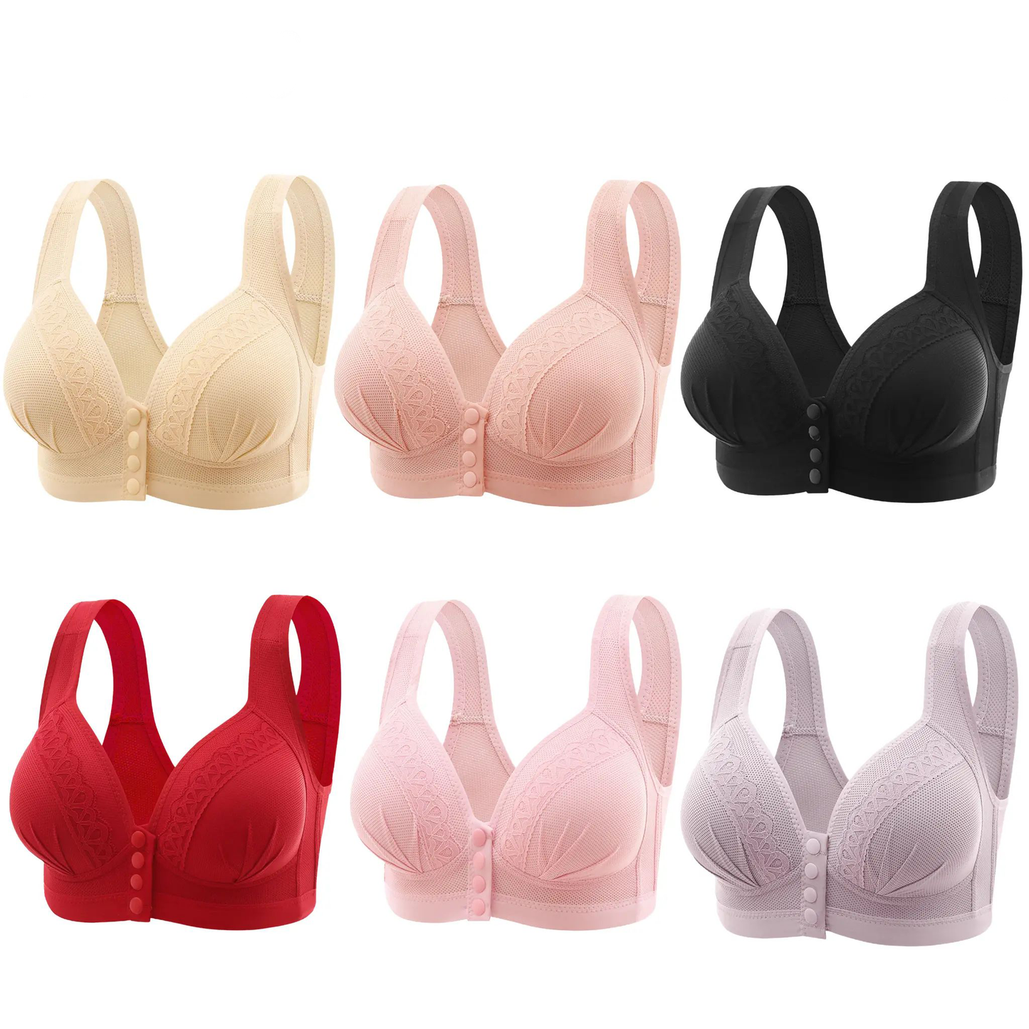 🔥LAST DAY SALE 90% OFF💕Women's Front Closure Bras Push-Up Jacquard Bra