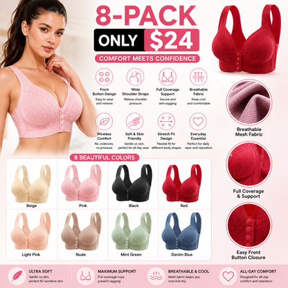 🔥LAST DAY SALE 90% OFF💕Women's Front Closure Bras Push-Up Jacquard Bra