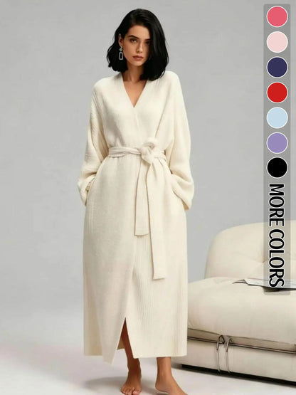 [COZY Soft Plush Feel]Women's Double-Sided Fleece Robe|Thickened Long Plush Casual Loungewear