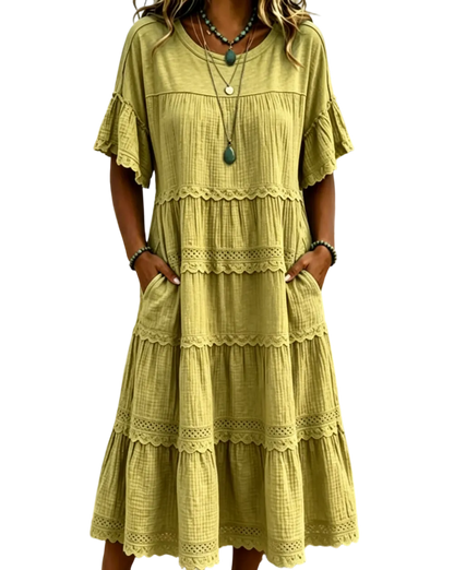 🔥Cool & breathable fabric🍃Women's Vintage Patchwork Lace Dress