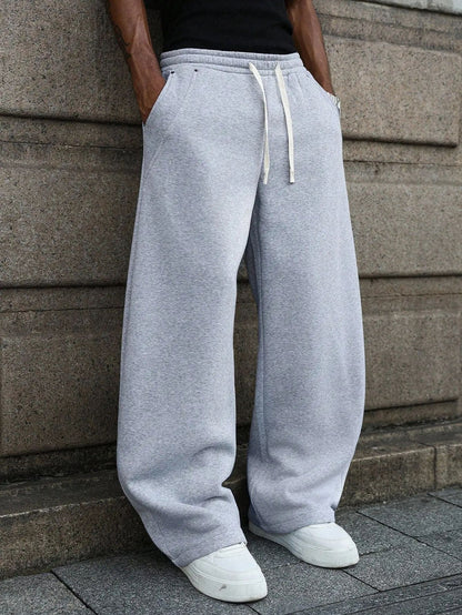 Men's Baggy Fleece Sweatpants - Loose Fit Casual Streetwear Jogger Pants