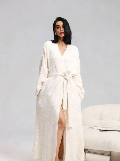[COZY Soft Plush Feel]Women's Double-Sided Fleece Robe|Thickened Long Plush Casual Loungewear