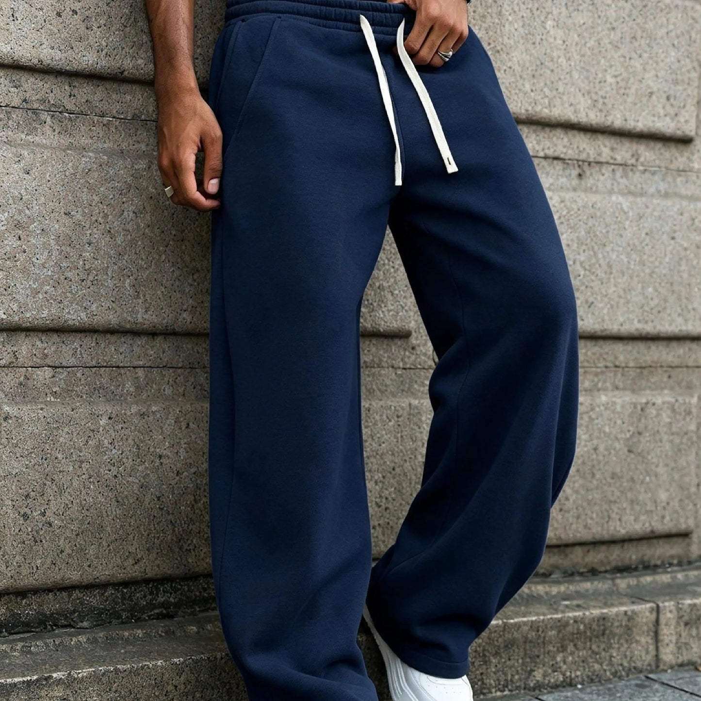 Men's Baggy Fleece Sweatpants - Loose Fit Casual Streetwear Jogger Pants