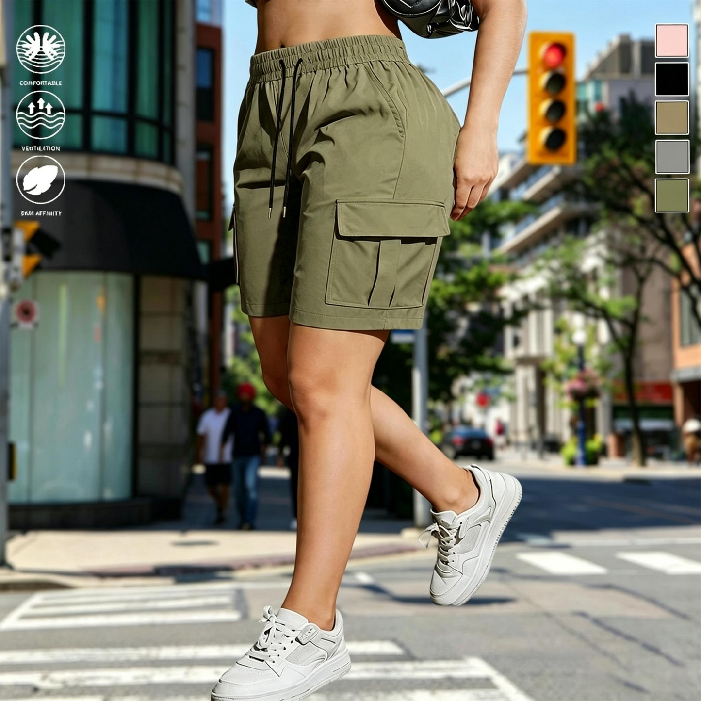 【LAST DAY SALE】Women’s outdoor cargo shorts—multi-pocket design.