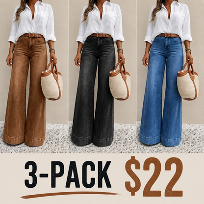 Women's Loose Fit Baggy Oversized Straight Leg Denim Jeans with Pockets