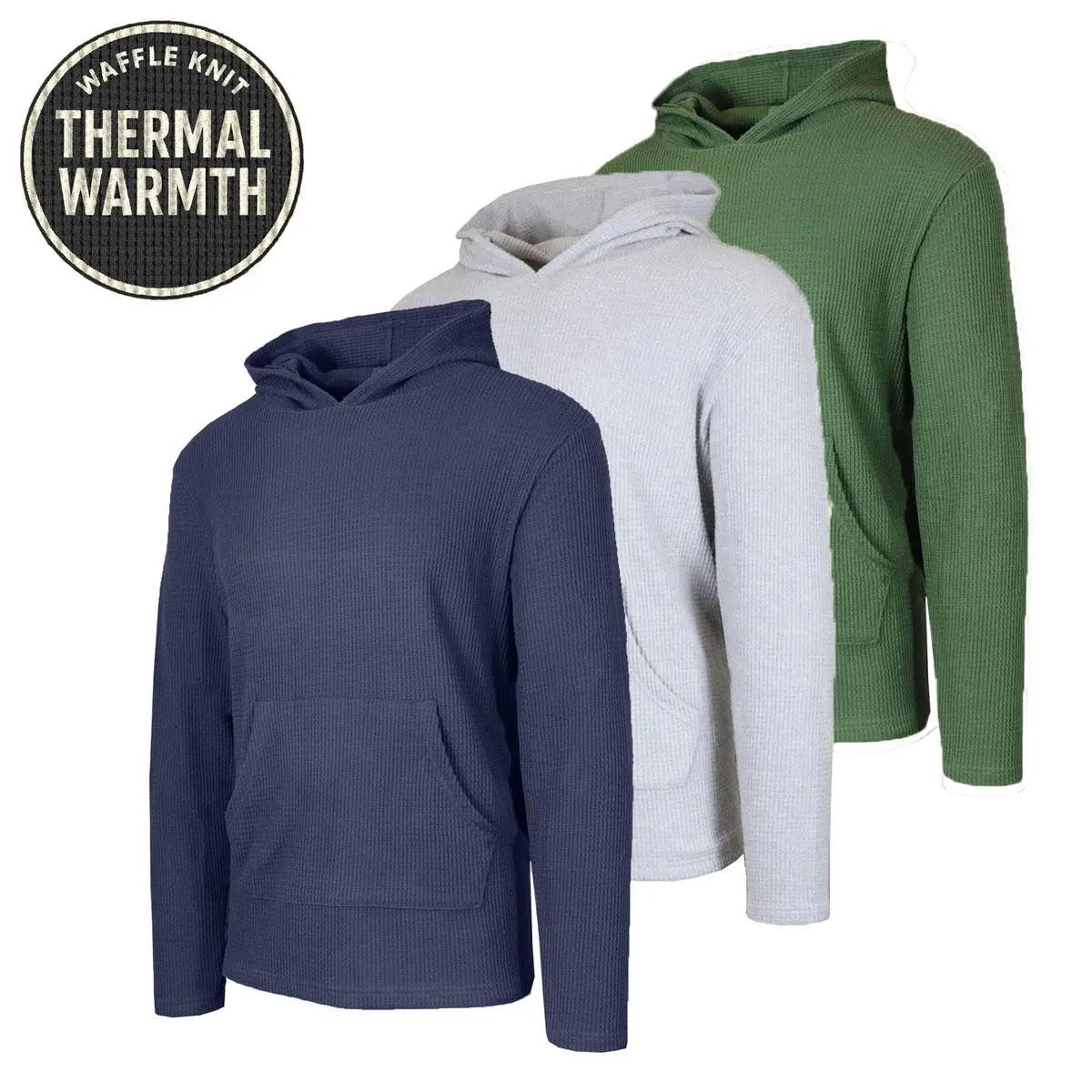 Men's Multi Waffle Knit Pullover Hoodie
