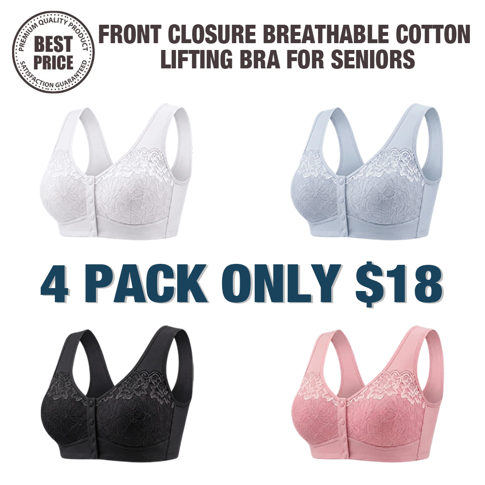💥Last Day🔥Front Closure Breathable Cotton Lifting Bra for Seniors