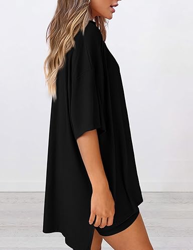 Women's Oversized Crewneck & Biker Shorts Lounge Set