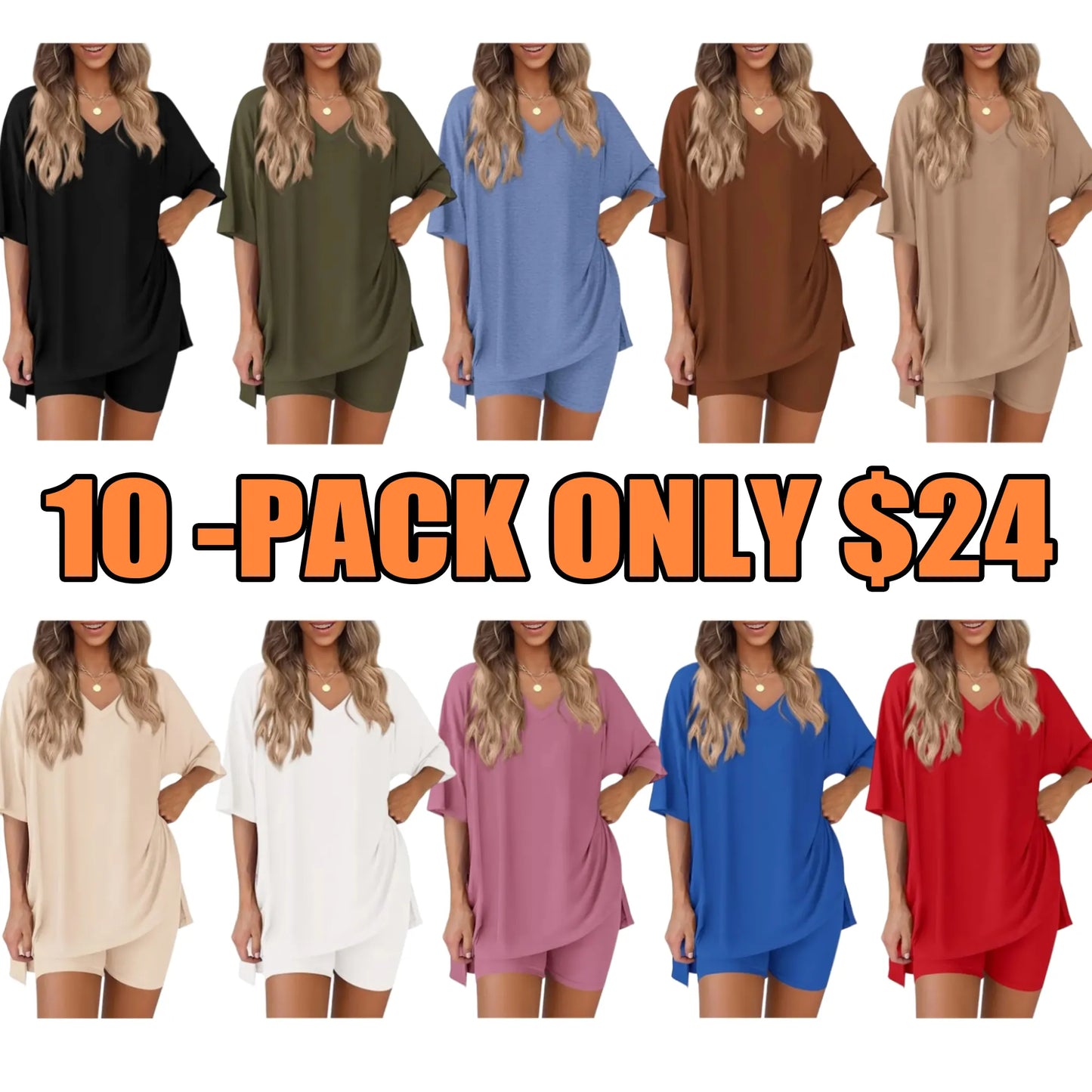 Women's Oversized Crewneck & Biker Shorts Lounge Set