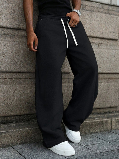 Men's Baggy Fleece Sweatpants - Loose Fit Casual Streetwear Jogger Pants