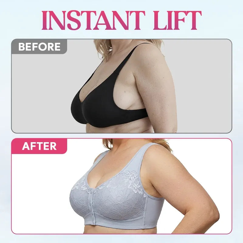 💥Last Day🔥Front Closure Breathable Cotton Lifting Bra for Seniors