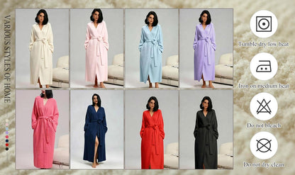 [COZY Soft Plush Feel]Women's Double-Sided Fleece Robe|Thickened Long Plush Casual Loungewear