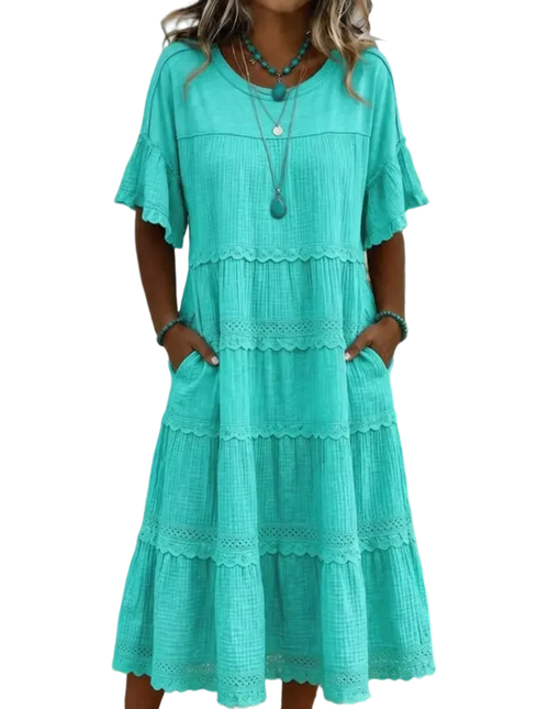 🔥Cool & breathable fabric🍃Women's Vintage Patchwork Lace Dress