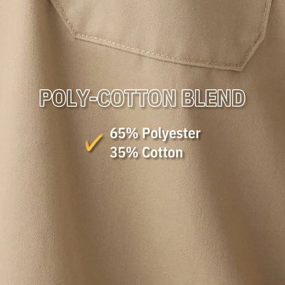 1/4 Zip Work Shirt,Relaxed fit,Stay cool,Workwear Style Top Breathable Short Man