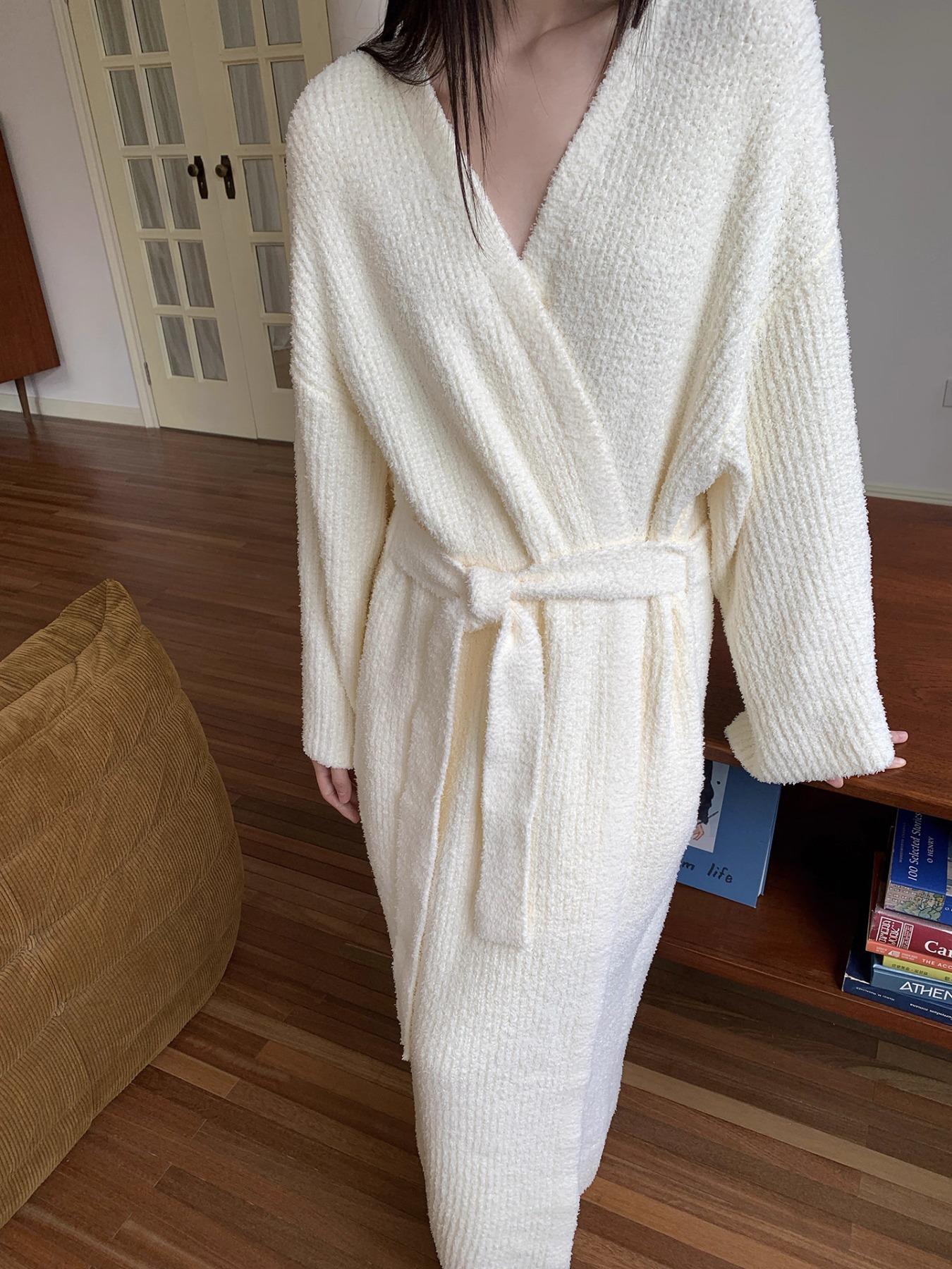 [COZY Soft Plush Feel]Women's Double-Sided Fleece Robe|Thickened Long Plush Casual Loungewear