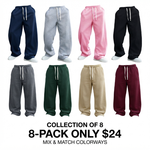 Men's Baggy Fleece Sweatpants - Loose Fit Casual Streetwear Jogger Pants