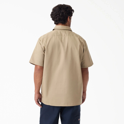 1/4 Zip Work Shirt,Relaxed fit,Stay cool,Workwear Style Top Breathable Short Man